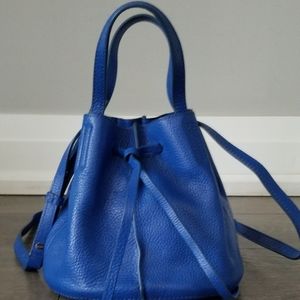 Blue Bucket Small Purse with straps and handles